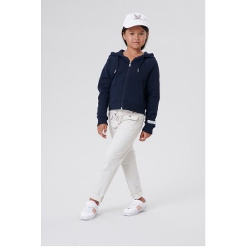 Girls blue cotton jacket with hoody